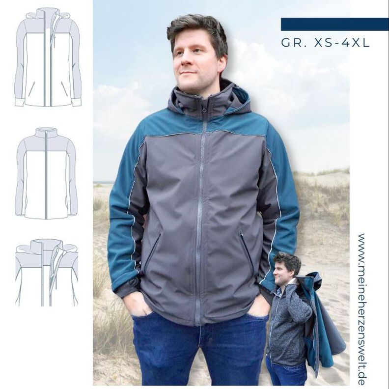 Softshelljacke Herren Schnittmuster Gr. XS-4XL - PABLO #83 image number 1