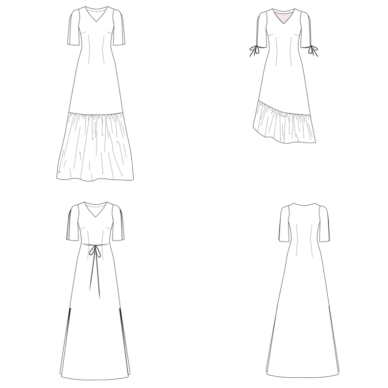 Kleid MASSIMA Gr. 34-52 PDF-Schnitt A4, A0, Anleitung image number 2