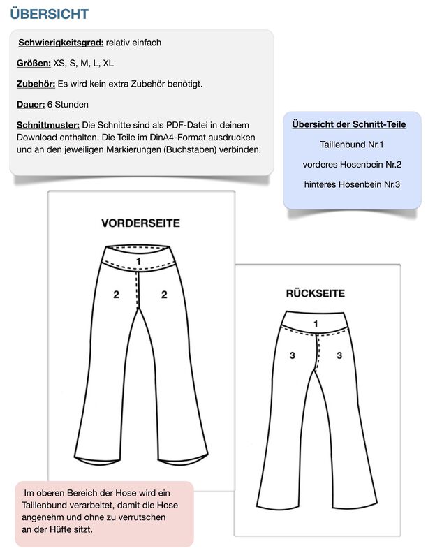 Hose #Martha Nähanleitung und Schnittmuster (XS-XL) image number 8
