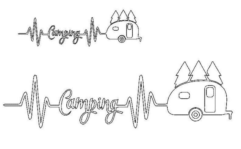 Stickdatei - Camping Liebe 8 Motive Linie Redwork image number 9