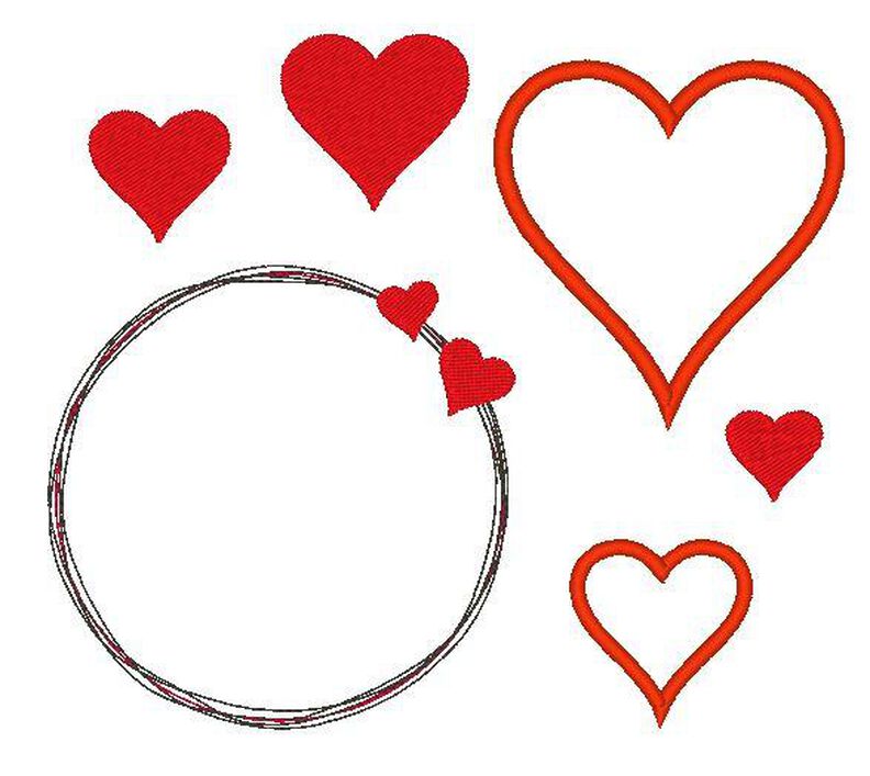 Herz Liebe Stickdatei gefüllt + Appli + doodle Button image number 3