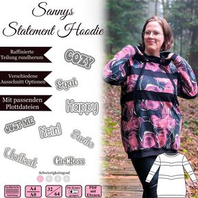 Sannys Statement Hoodie &ndash; Gr 32-64 &ndash; EBook und N&auml;hanleitung