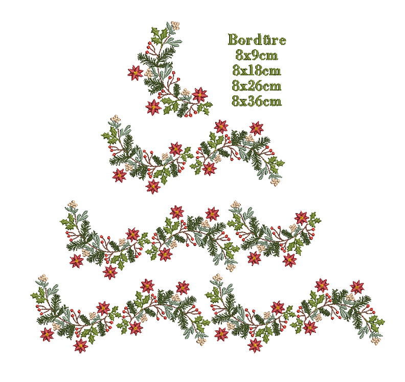 Stickdatei Zweige Weihnacht Handschuhe SET image number 3