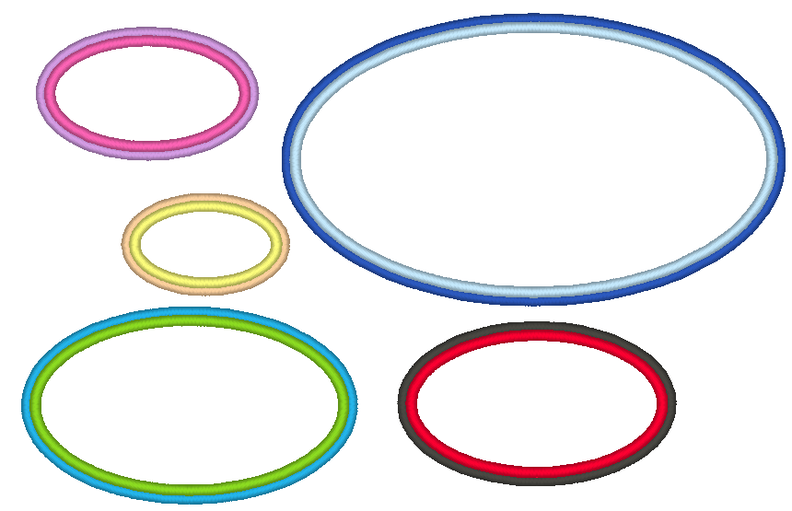 Stickdatei ovale Buttons Rahmen doppeltem Rand in 14 Gr. image number 5