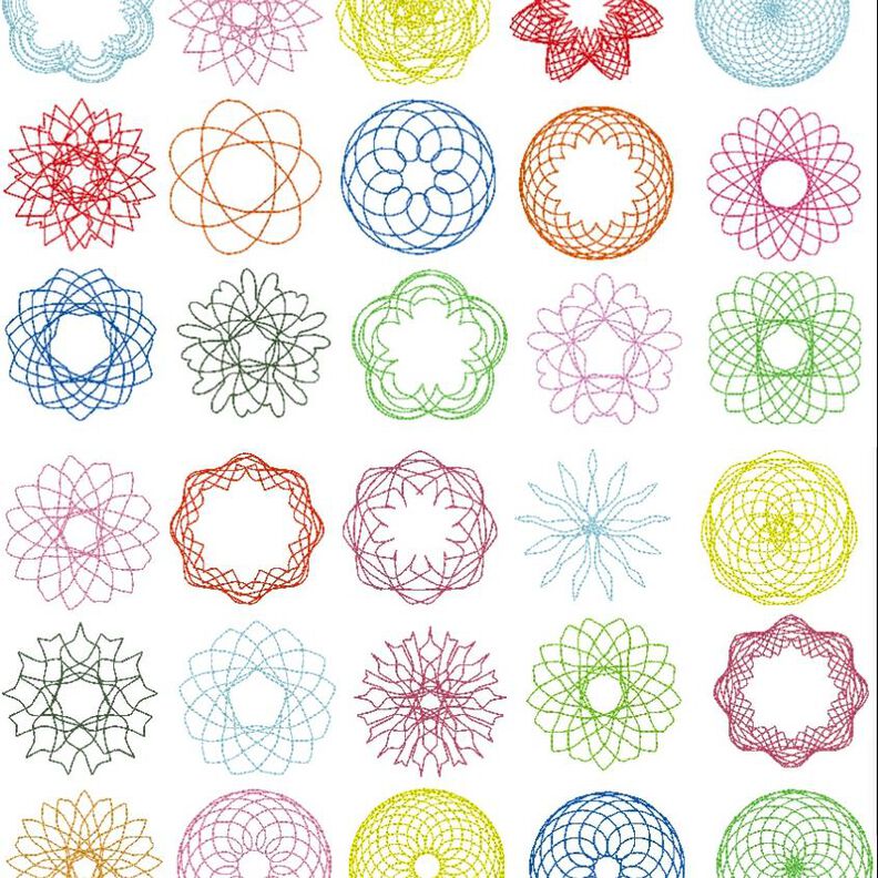 Stickdatei 49 Zirkel Mandala Blumen 11 - 13cm Teil 1 image number 1