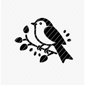 Plotterdatei Vogel auf Ast SVG PNG DXF PDF