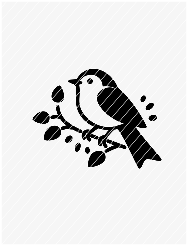Plotterdatei Vogel auf Ast SVG PNG DXF PDF image number 2