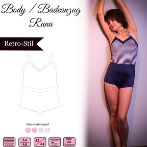 Body / Badeanzug Runa- Gr 32-64 - EBook und Nähanleitung