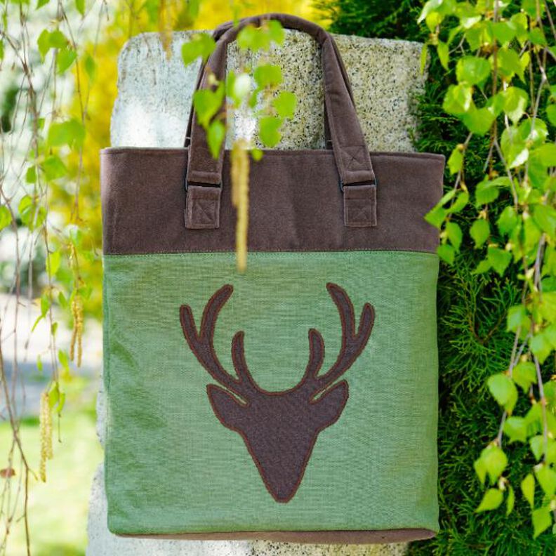 "Trage-Tasche Hirsch" mit Applikation - Anleitung + Schnitt image number 1