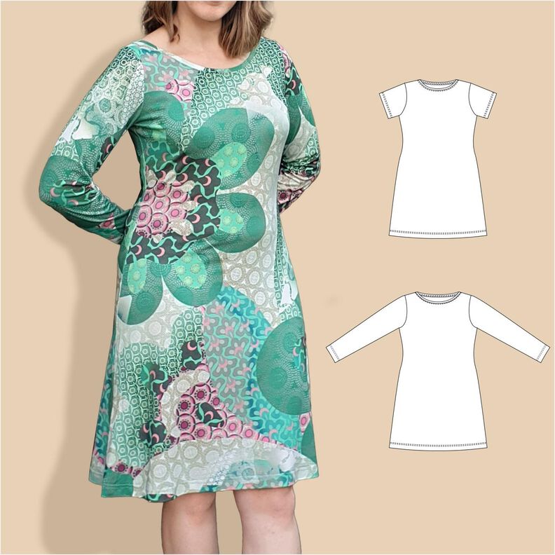 Tanja - enges Jerseykleid U-Boot-Ausschnitt,BU 80-116, A4+A0 image number 1