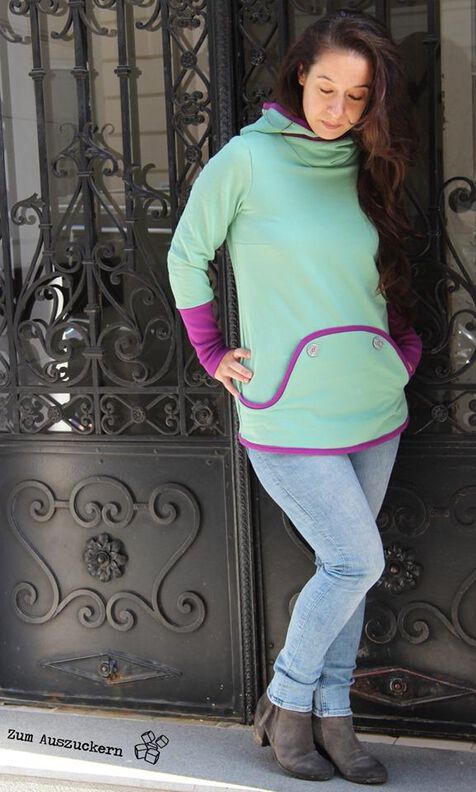 Knopfliebe für Damen Hoodie und Kleid Größe 32-46 image number 7