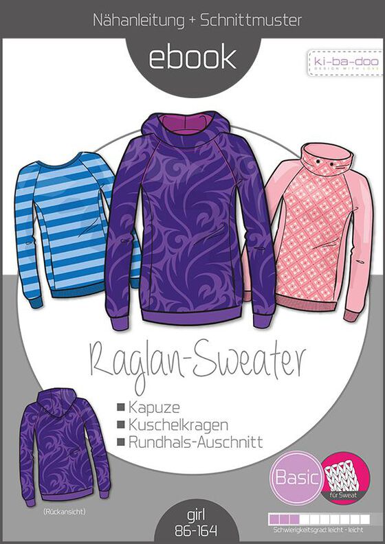 Ebook/Nähanleitung Basic Raglan Sweater Kinder Gr. 86-164 image number 3