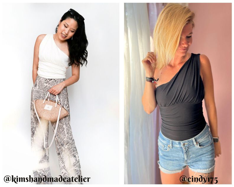 Asymmetrisches One-Shoulder-Sommertop "AURI" mit Raffungen image number 8