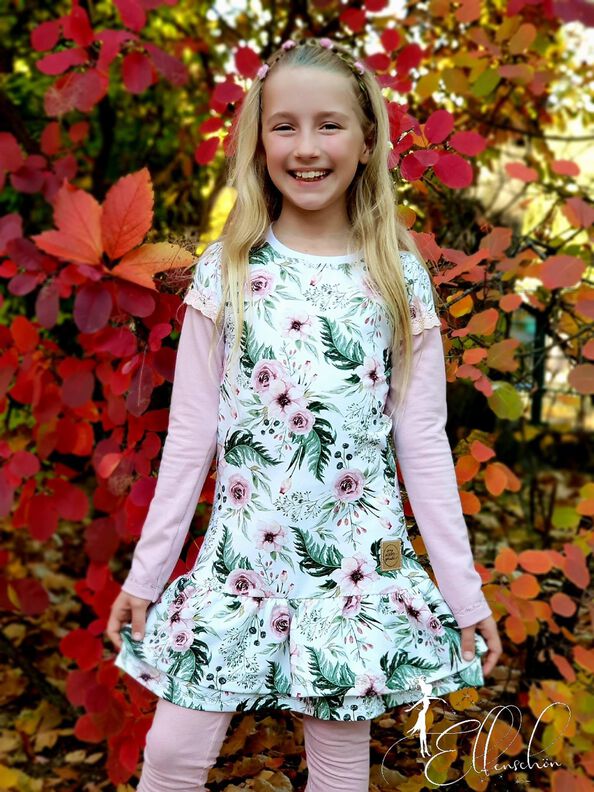 Kleid Rosie Gr. 62 - 164 Rüschenkleid Raffung Puffärmel image number 2