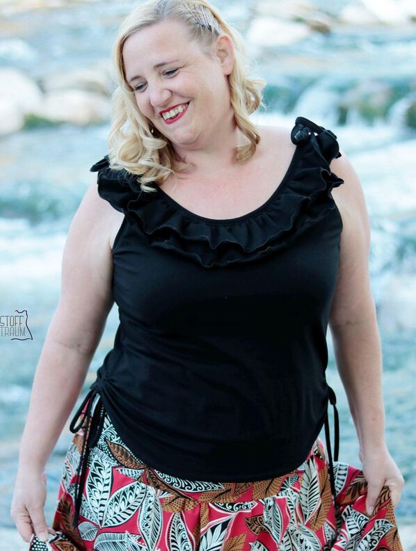 *Ladies Ruffle Top* Rüschentop, Trägertop image number 3