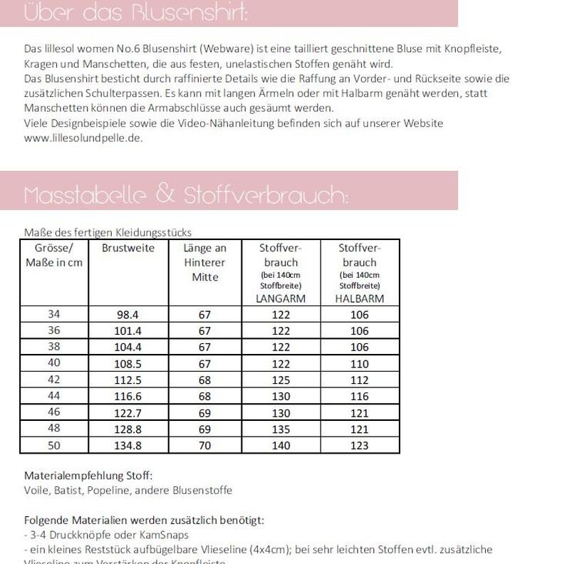 Ebook / Nähanleitung Damen Blusenshirt Webware image number 5