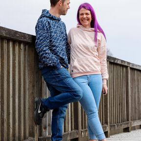 lovely lady & men oversized hoodie Damen & Herren Sweater