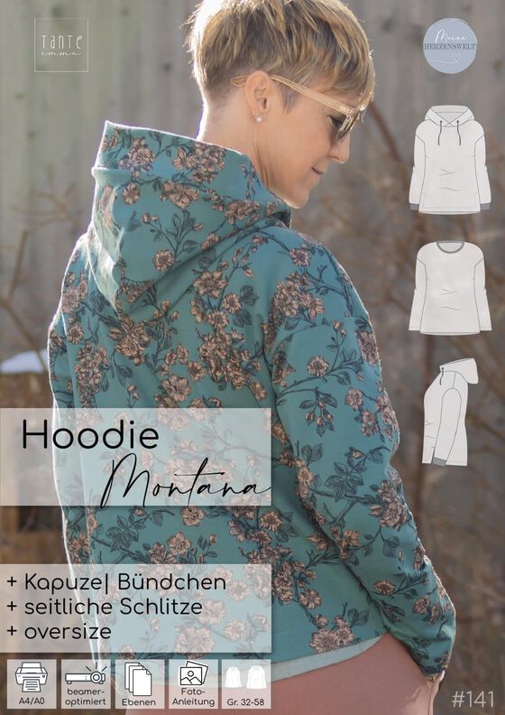 Hoodie Damen – eBook Schnittmuster Gr. 32-58 – Montana # 141 image number 2