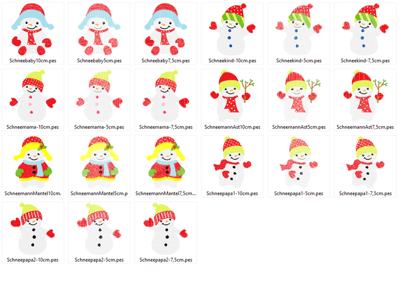 Schneemann Familie Stickdatei image number 2