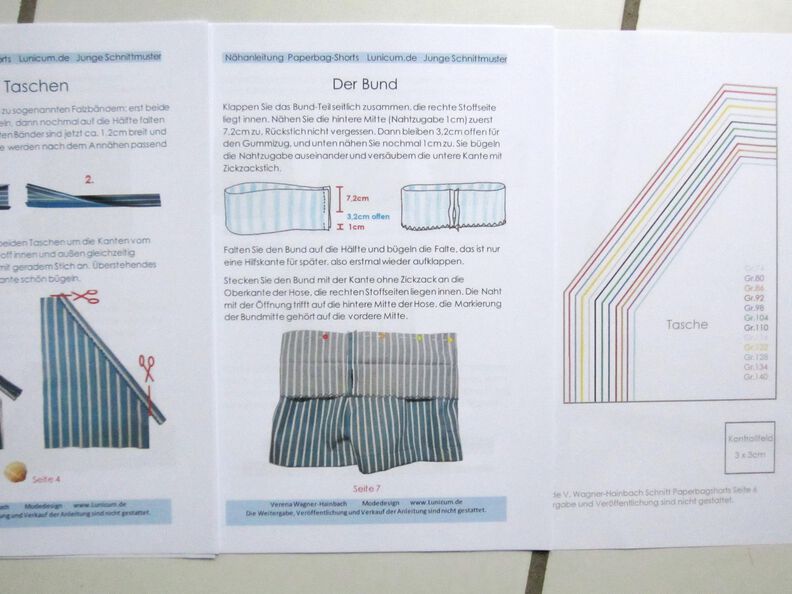 Schnitt + Anleitung Paperbag-Shorts Gr.74-140 image number 5