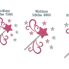 Stickdatei Zauberstab Feenstab Sterne