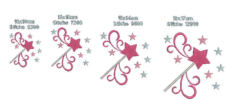 Stickdatei Zauberstab Feenstab Sterne image number 2
