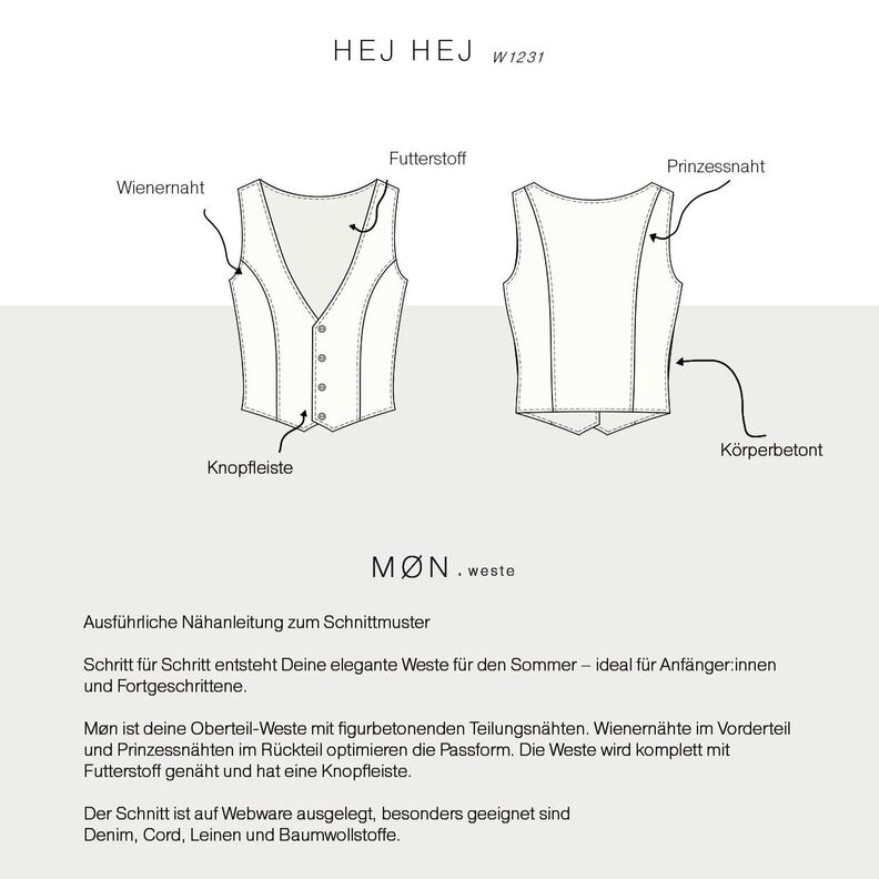 Weste Damen Schnittmuster PDF | Gr 32–52 | Seamone image number 7