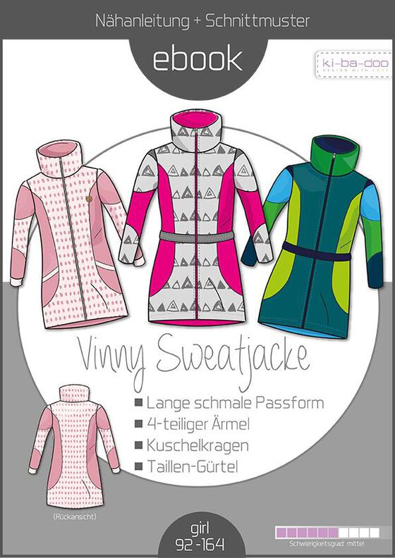 Ebook/Nähanleitung Sweat-Jacke VINNY Kinder Gr. 92-164 image number 1
