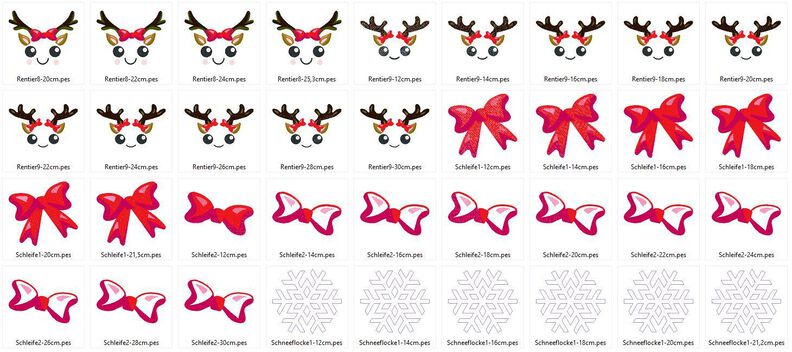 XXL Set Große Rentier Gesichter Stickdatei Weihnachten image number 8