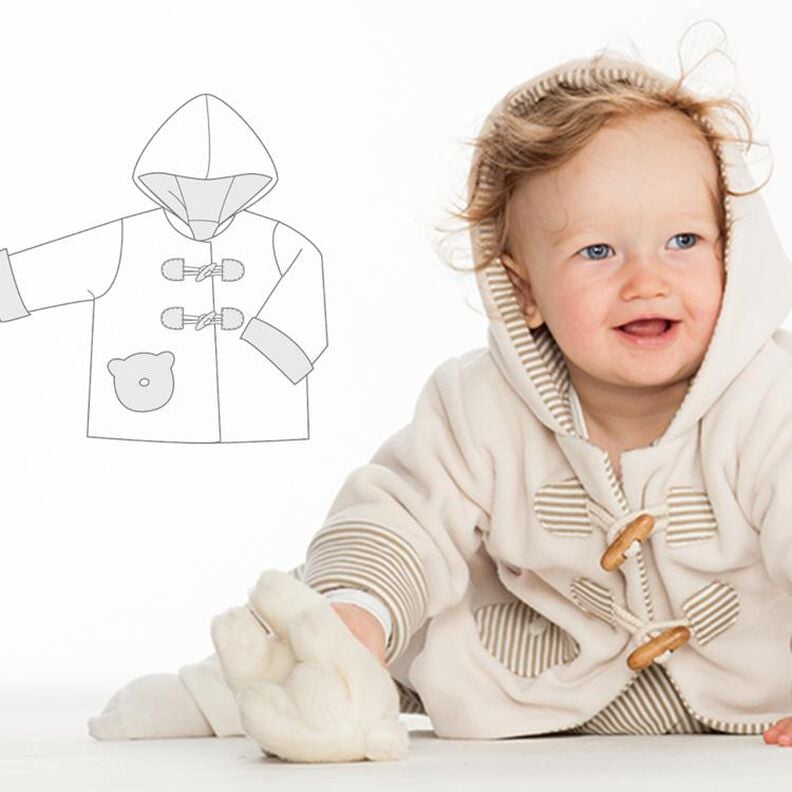 BRIO Baby Jacke mit Kapuze und Bär Applikation image number 1