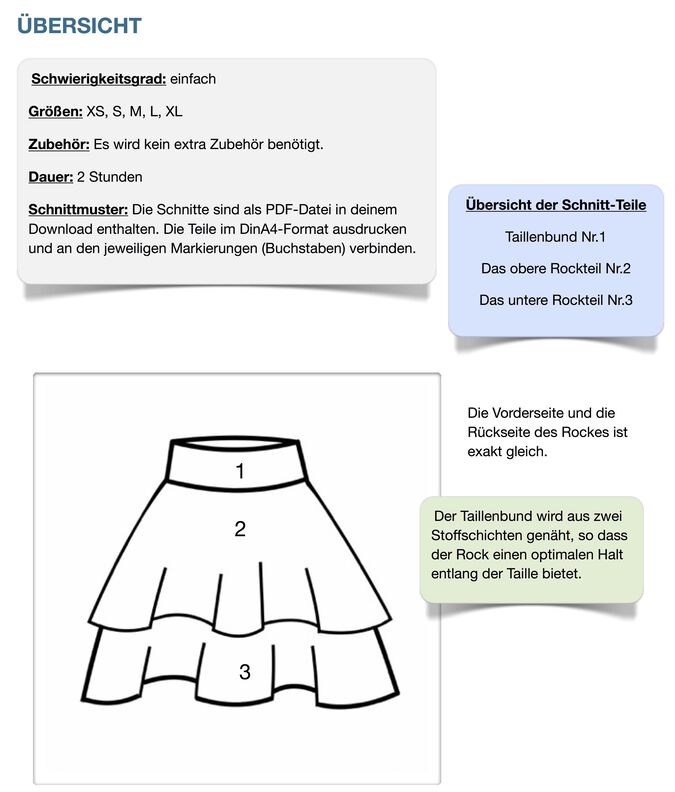 Rock #Fiona Nähanleitung und Schnittmuster (XS-XL) image number 8