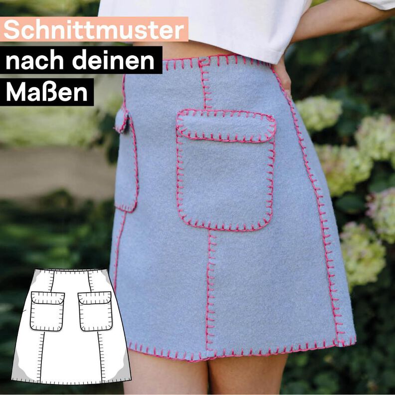 Schnittmuster nach Maß: Minirock OHNE NÄHMASCHINE Damen image number 1