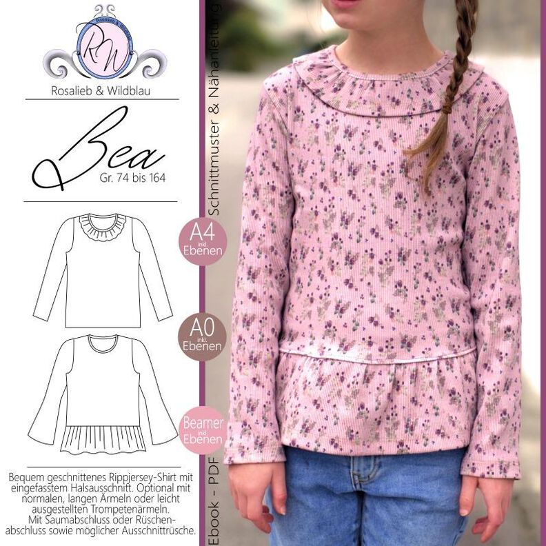 Bea Rippshirt Gr. 74 bis 164 image number 1