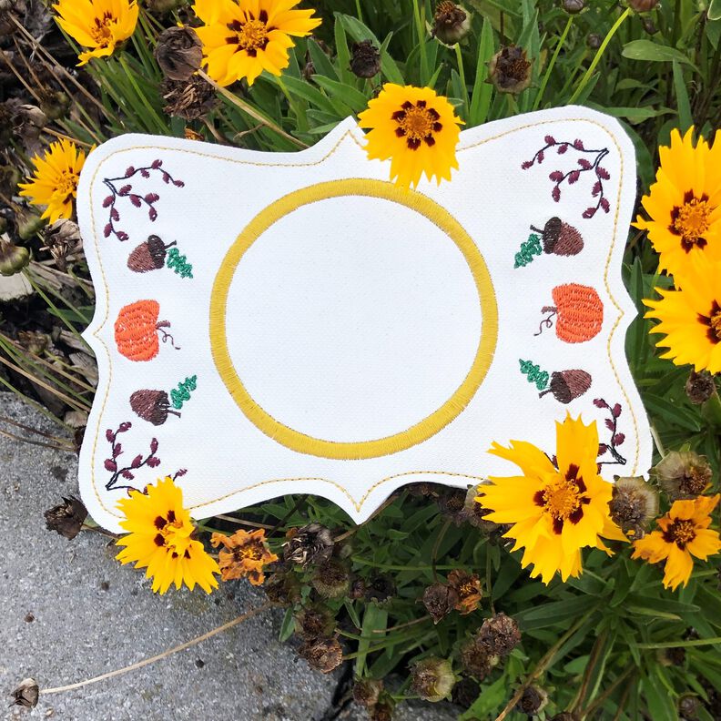 Stickdatei Herbst Untersetzer mit Kürbis und Eichel image number 2