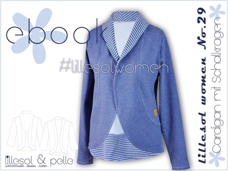  Ebook /Nähanleitung Damen Cardigan mit Schalkragen image number 1