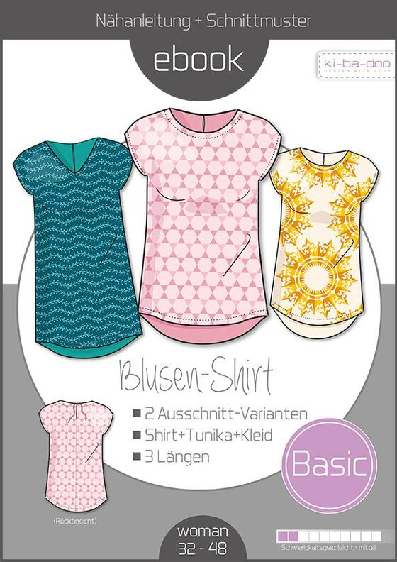Ebook/Nähanleitung Basic Blusen-Shirt Damen Gr. 32-50 image number 1