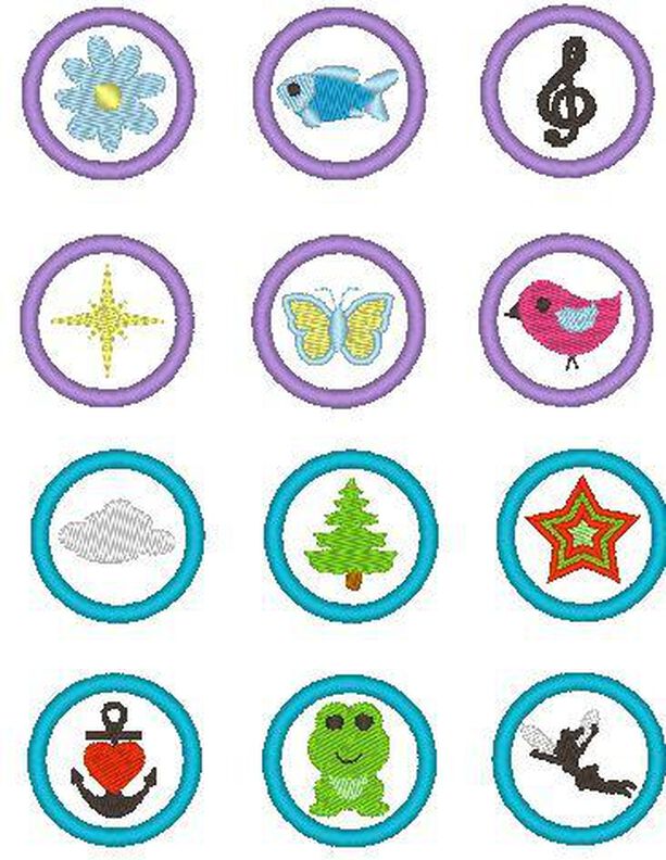 2cm Minis jeweils mit 3cm Button 54 Motive Stickdatei image number 10