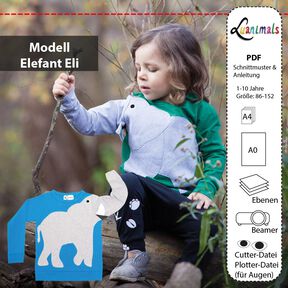 Pullover Kind E-Book Luanimals Elefant Eli (86-152cm)