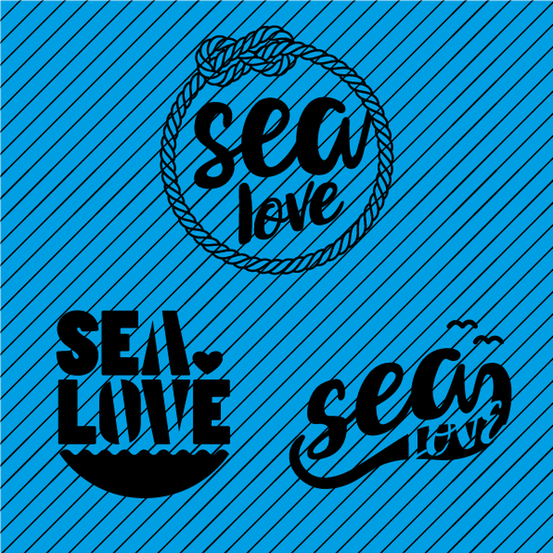 Plotterdatei »It’s Nautical!« – Set Sea Love (3er) image number 1