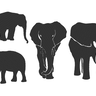 Elefant Stickdatei Silhouetten thumbnail number 5