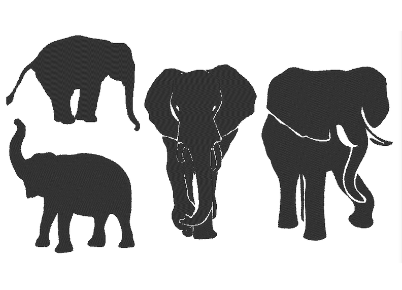 Elefant Stickdatei Silhouetten image number 5