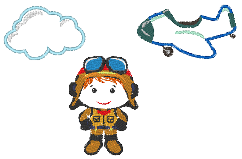 Stickdatei Pilot Flugzeug Wolke image number 3