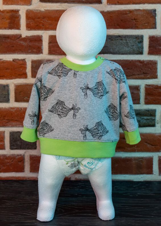 Baby Pullover „Jojo“ Knopfleiste und Bündchen Gr 56-98 A4+A1 image number 9