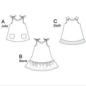 Schnittmuster Mädchenkleid, Drei Designs PDF Nähanleitung 