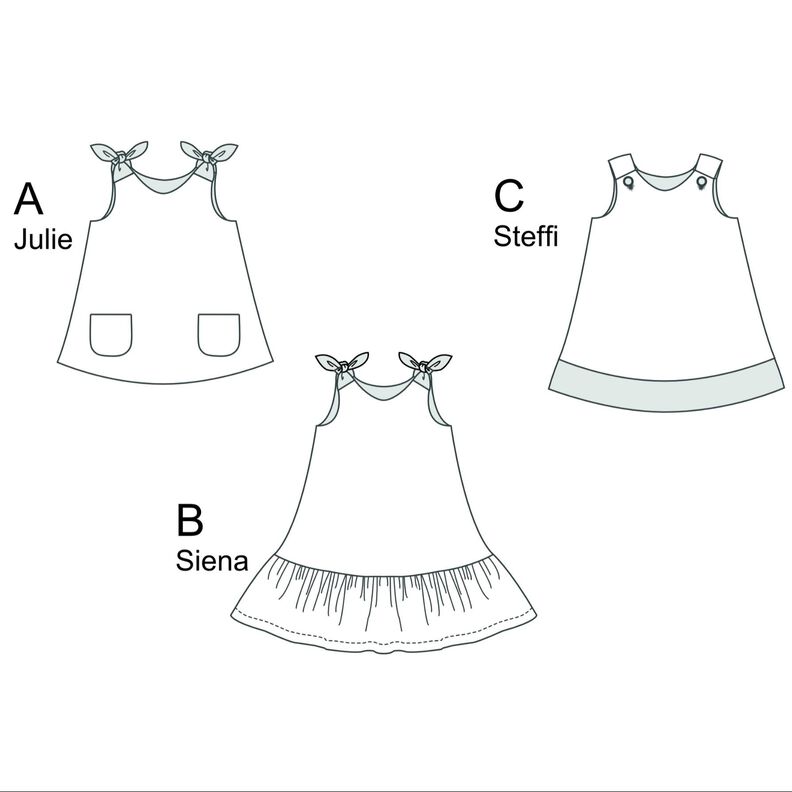 Schnittmuster Mädchenkleid, Drei Designs PDF Nähanleitung  image number 1