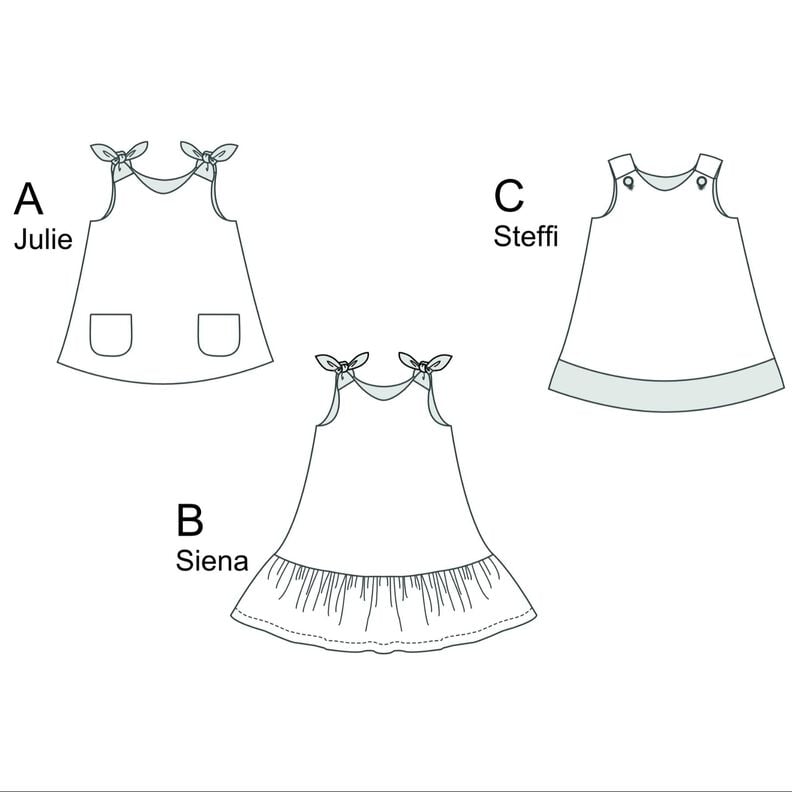 Schnittmuster Mädchenkleid, Drei Designs PDF Nähanleitung image number 1