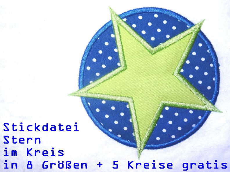 Stickdatei Stern im Kreis in 8 Größen  image number 1