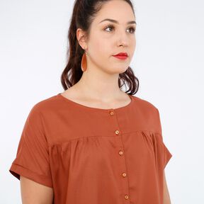 FRAU SUZY - lockere Kurzarmbluse mit Kräuseln XS-XXL