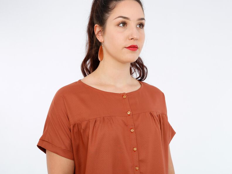 FRAU SUZY - lockere Kurzarmbluse mit Kräuseln XS-XXL image number 2