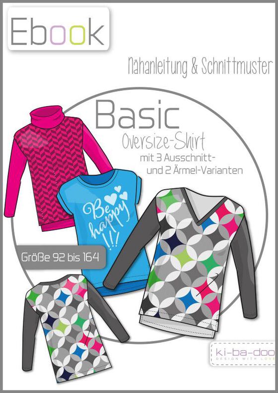 Ebook/Nähanleitung Basic Oversize Shirt Kids Gr. 92-164 image number 1